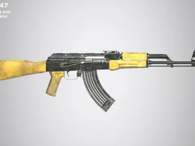 AK 47 Low-poly 3D model shop