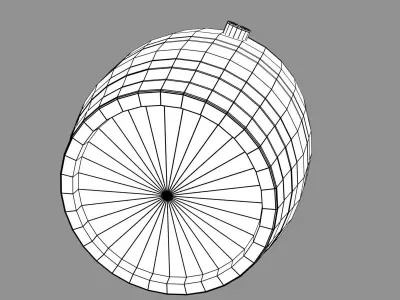 Wooden barrel 3D model 6