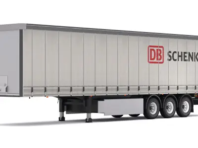 Semi Trailer Curtainsider DB Schenker 3D model