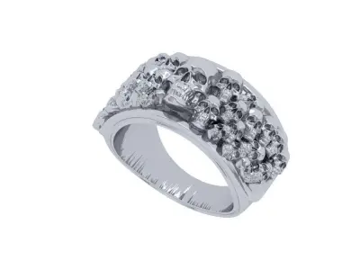 Skull Ring 3D print model 3