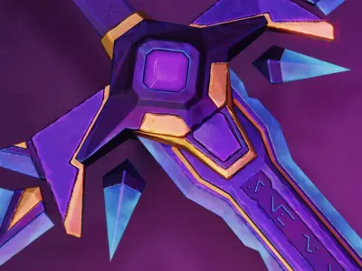 Stylized Night Judge Sword Low-poly 3D model