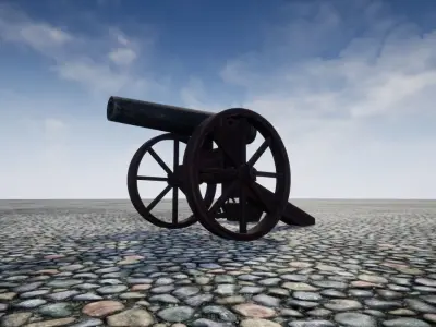 Cannon 01 Low-poly 3D model