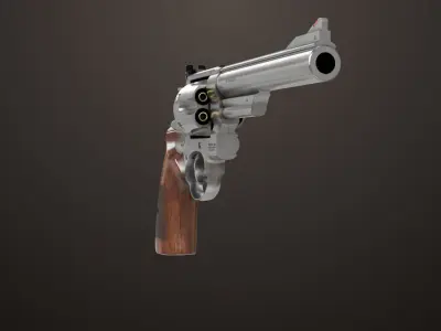 Revolver 01 Model M29 All PBR Unity UE Textures Low-poly 3D model purchase