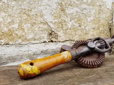 Old Hand Drill Low-poly 3D model purchase