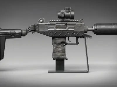 UZI PRO IWI Low-poly 3D model