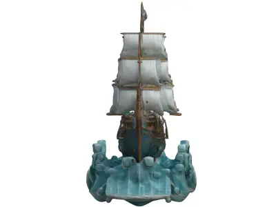 Fantasy Sailing ship 3D model