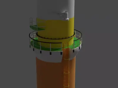 Windmill offshore turbine model C-Power 3D model