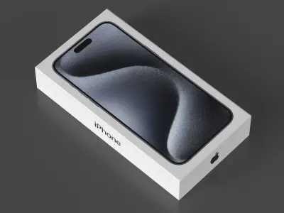 Apple iPhone 15 Pro Black Titanium Box 3D model