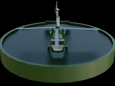 Low Poly Army Chopper or Helicopter Low-poly 3D model