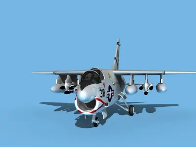 Chance Vought A-7C Corsair II V17 USN 3D model