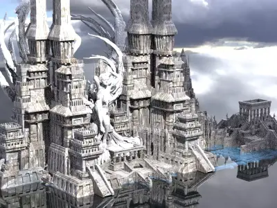 Ancient Egyptian Floating Temples Goddess   3D model