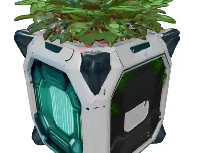 Modular SciFi Planter Glow 3D model