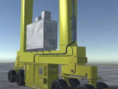 Shipping Port Gantry Crane Low-poly 3D model