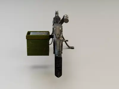 Used M240 Machine Gun Low-poly 3D model