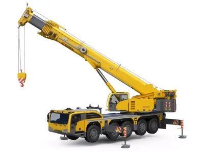 Terex Explorer 5500 Mobile Crane Rigged 3D model
