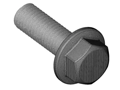 Plastic Flanged Bolt Toy 3D model