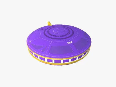 Alien Spaceship UFO A12 Cartoon - Sci Fi Spacecraft Design Low-poly 3D model
