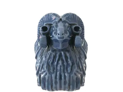 Garden ram Porcelain statues Low-poly 3D model