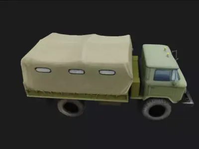 Soviet Style Cargo Truck 3D Model Game Ready 3D model