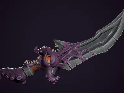 Stylized Octopus Sword Low-poly 3D model