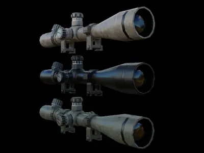 Scope 8X-32X Zoom Low-poly 3D model