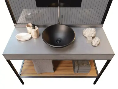 3d Industrial Style Bathroom  3D model