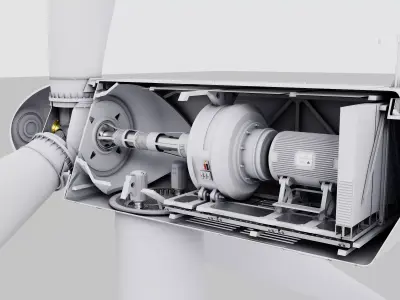 Wind Turbine Nacelle Internal Structure Cross Section 3D model