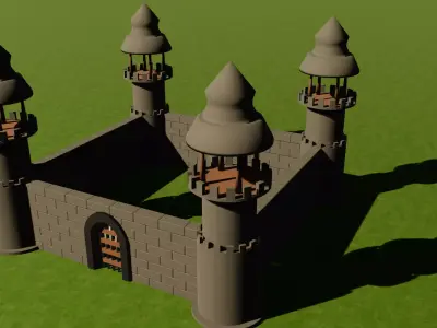 Low-poly Simple Castle Low-poly 3D model