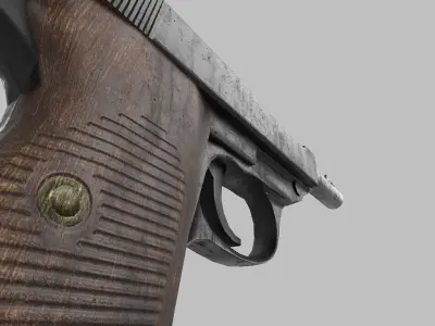 revolver p38 Low-poly 3D model