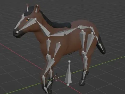 Basic Horse with Texture and Rig Free low-poly 3D model