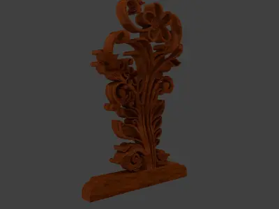 3D Modelling of Gapura Ornament Free low-poly 3D model