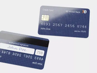 Credit Card V3 - Generic Payment Prop with Custom Design 3D model