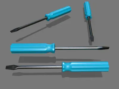 screwdriver Low-poly 3D model 44