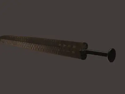 sword flachion fantasy steel bronze gold weapons melee 3D model