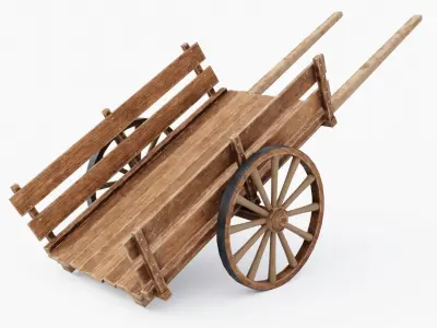 Medieval Cart Low-poly 3D model