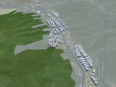 Benxi Liaoning China 30km Free low-poly 3D model