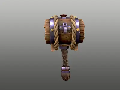Hammer Barrel Low-poly 3D model