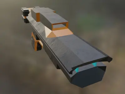 Sci-Fi Gun Low-poly model Low-poly 3D model