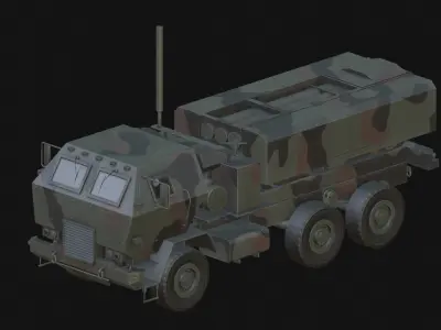 Military Rocket Artillery Truck Low-poly 3D model