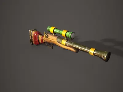 Stylized Rifle Gun Low-poly 3D model