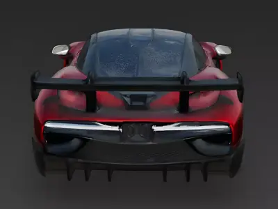 Realistic Electric Hypercar 3D Model 3D Model Low-poly 3D model