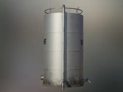 Industrial benzene storage tank 3D model