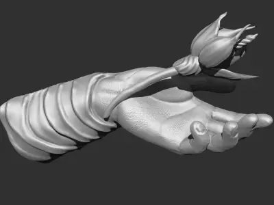 Hand with Flower - Wall Vases 3D print model