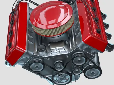 Car engine Animated 3D model