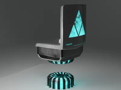 sci-fi bar stool Low-poly 3D model