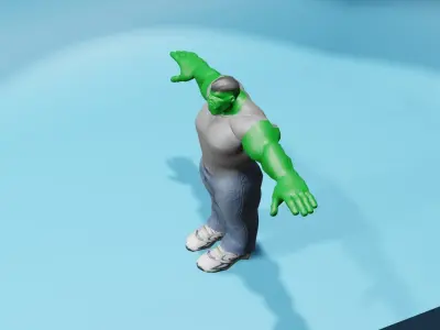 Hulk Low Poly Rigged Low-poly 3D model