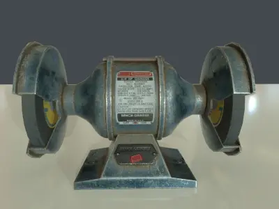 Rigged Benchgrinder Low-poly 3D model