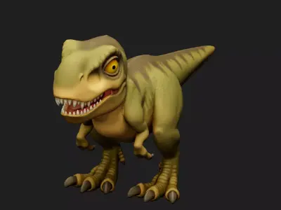 dinosaur Low-poly 3D model 11