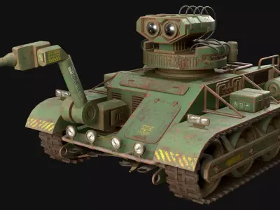 Robot Concept-3-Forest-Rusty Low-poly 3D model