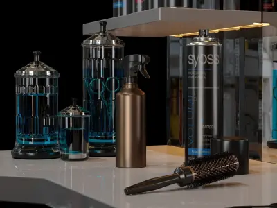 BARBER TOOL Low-poly 3D model